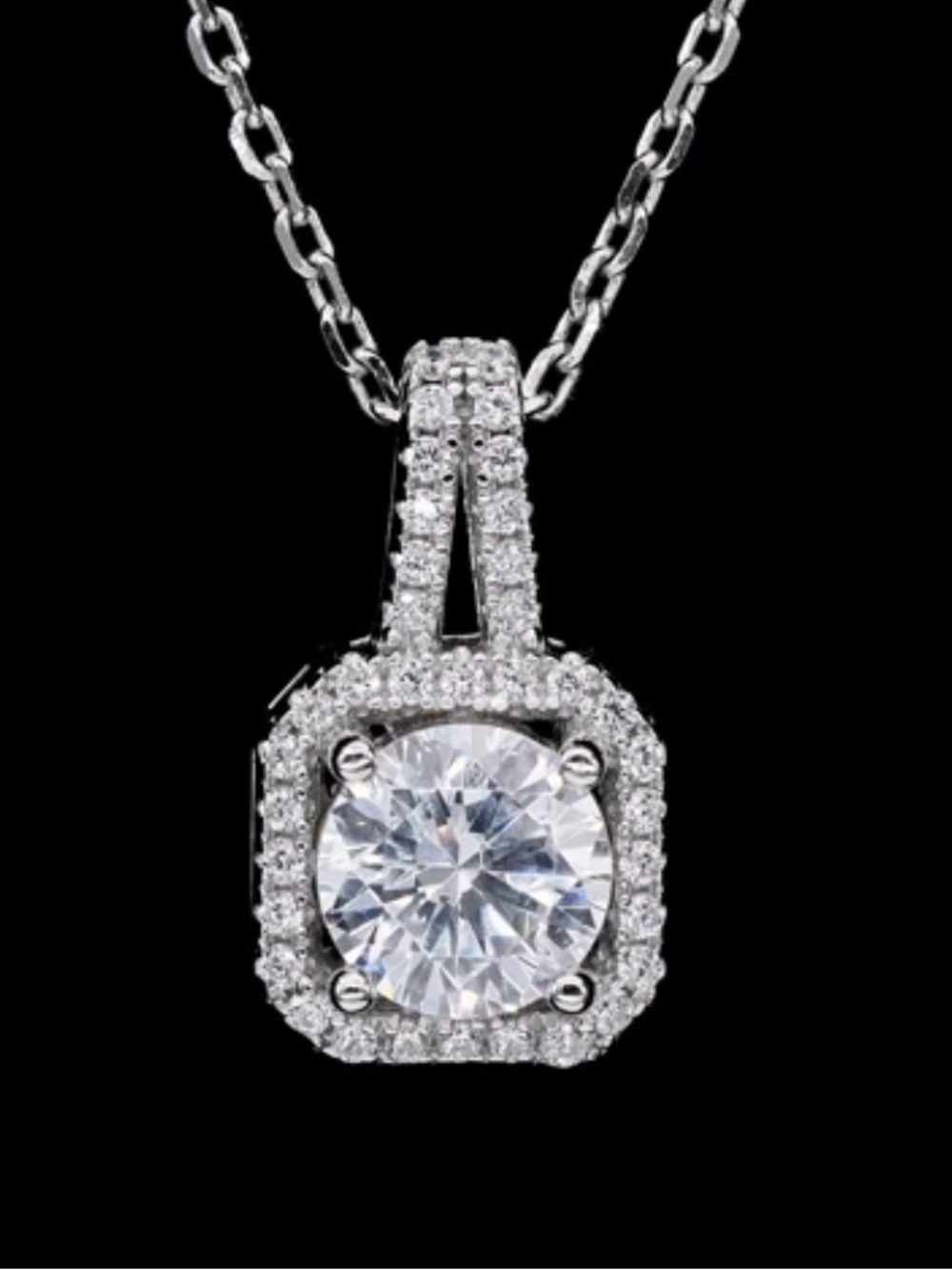 Stainless steel necklace  AAA CZ pendant
